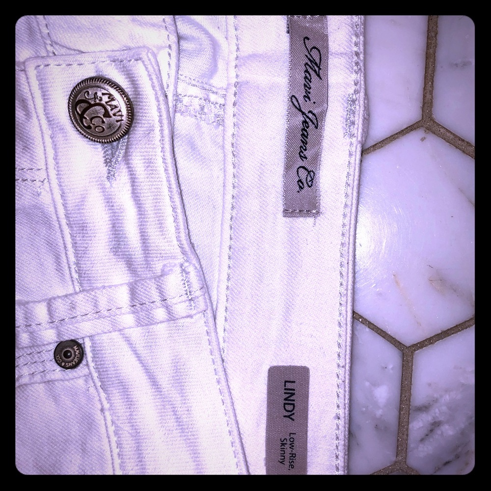 MAVI brand WHITE low rise skinny LINDY jeans